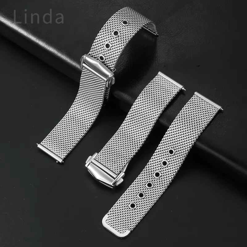 Uhrenarmband Edelstahl, Silber, Unisex, 20 mm - Bild 3