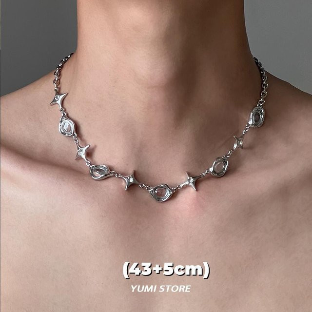 Eacoha Nieten-Choker, Edelstahl, Schwarz, Unisex - Bild 1
