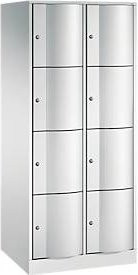 C+P Schließfachschrank Resisto mit 2 Abteilen und 8 Fächern, Lichtgrau, B: 77,2 cm, T: 64,0 cm, H: 195,0 cm - Bild 1