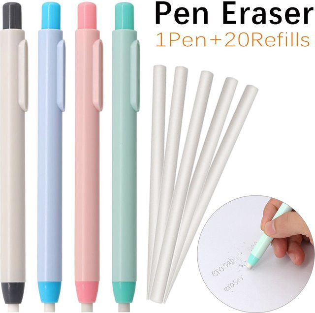 JOMPENS Automatischer Radiergummi Set in Grau mit Ersatzminen, 21-teiliges Set für Schule und Büro - Bild 1