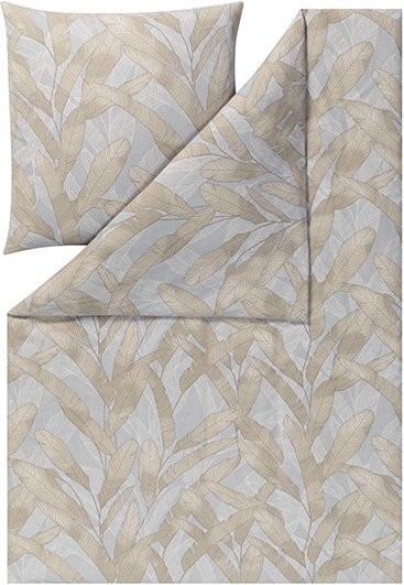 Estella Bettwäsche Pera aus Edelflanell in Beige mit floralem Naturdesign - Bild 1