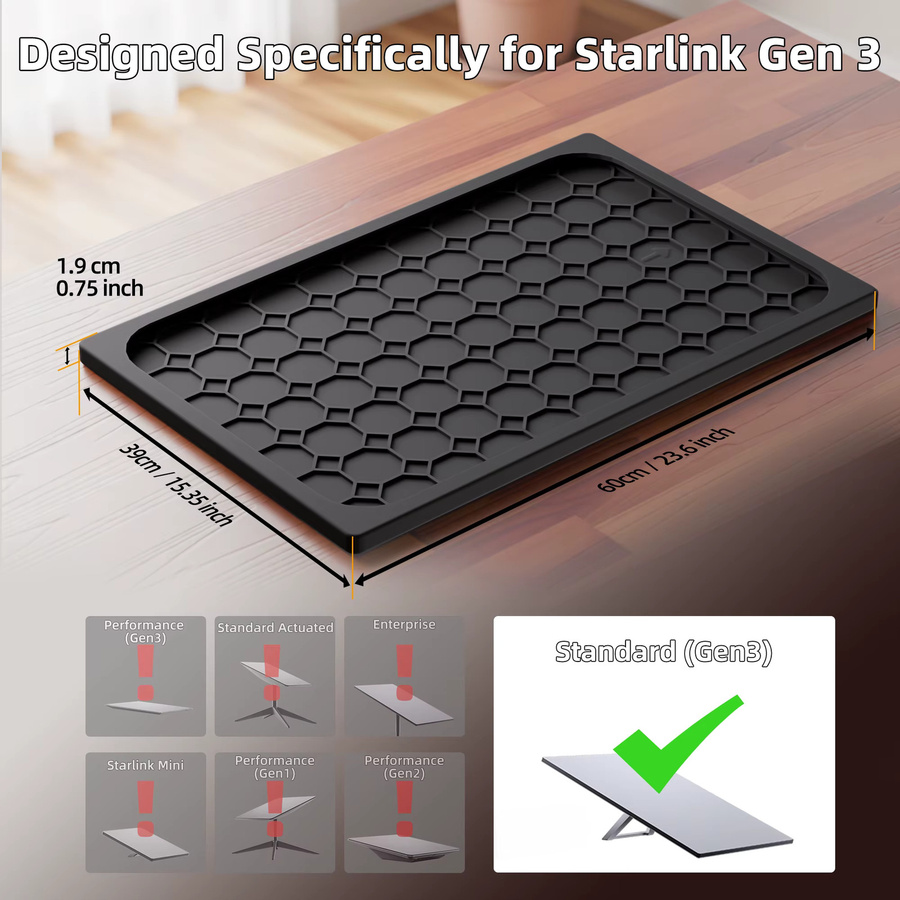 Starlink Gen 3 Silikonhülle in Schwarz: Wasserdichte und UV-beständige Schutzhülle für die Standard Gen 3 Satellitenschüssel im Außenbereich - Bild 5