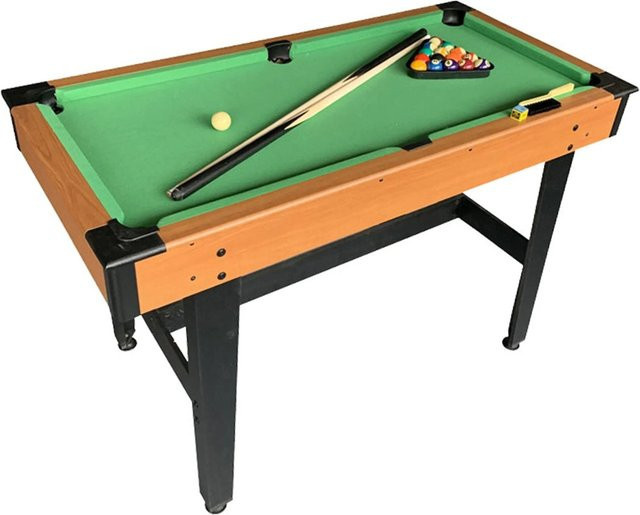 Relaxdays Billardtisch aus MDF in Grün, Braun und Schwarz, höhenverstellbar, B: 120 cm, T: 61 cm, H: 78 cm - Bild 1