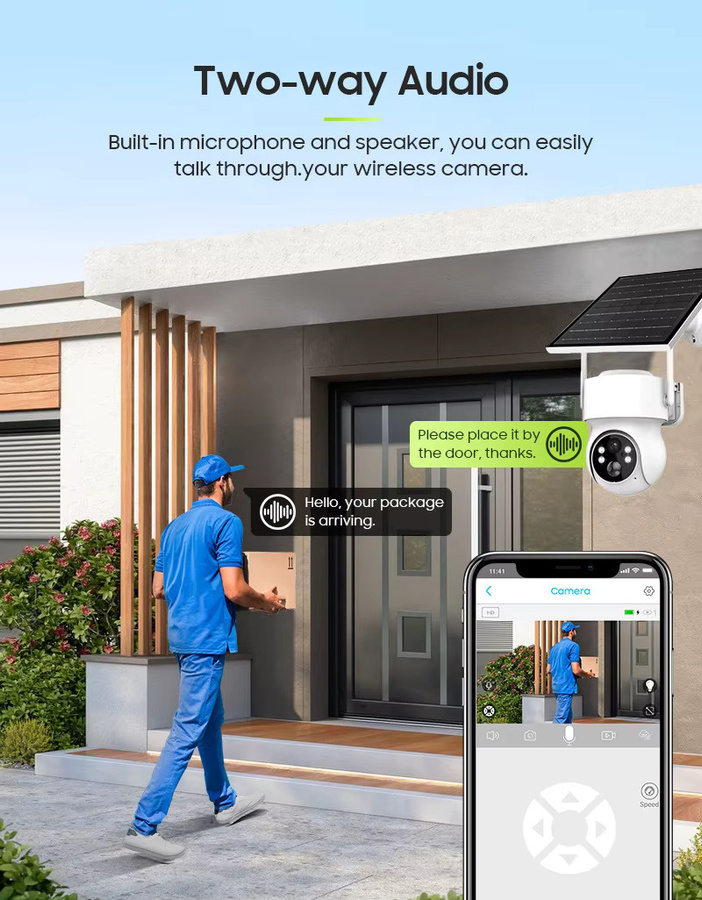 Uzoom 8Ch CCTV Sicherheitssystem mit 4MP Wifi Solarkameras, NVR, Bewegungserkennung, Zwei-Wege-Audio und IR Nachtsicht in Weiß - Bild 4