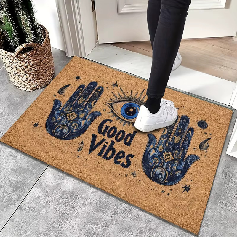 CH CACILLO Rutschfeste Fußmatte in Braun, schmutzabweisender Polyester-Bodenteppich für Eingang, Balkon oder Schlafzimmer, B/T: 60 x 60 cm - Bild 3