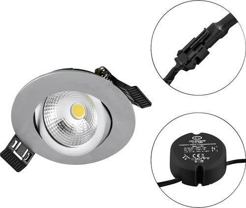 EVN S061502 LED-Einbauleuchte in Chrom mit 6W Leistung und IP54 Schutzart - Bild 1