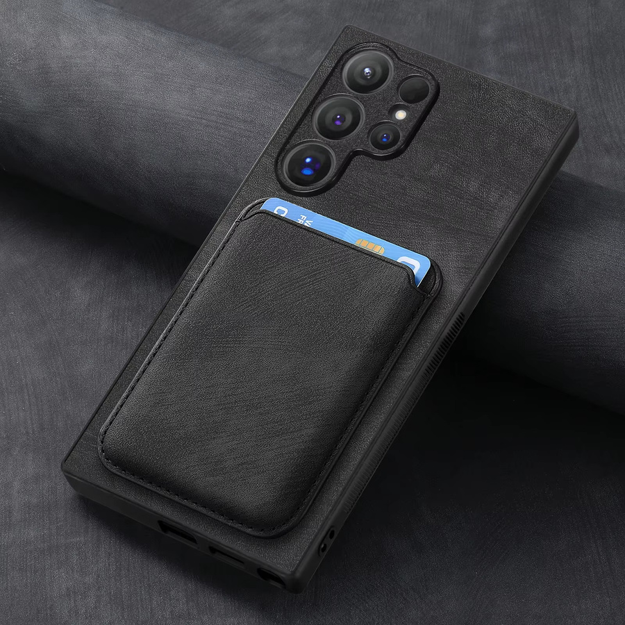 2 in 1 Handyhülle mit abnehmbarem Magnet und Kartenhalter für Samsung Galaxy S24 S23 S22 Ultra Plus A35 A25 A15 A05 A05s in Schwarz - Bild 1