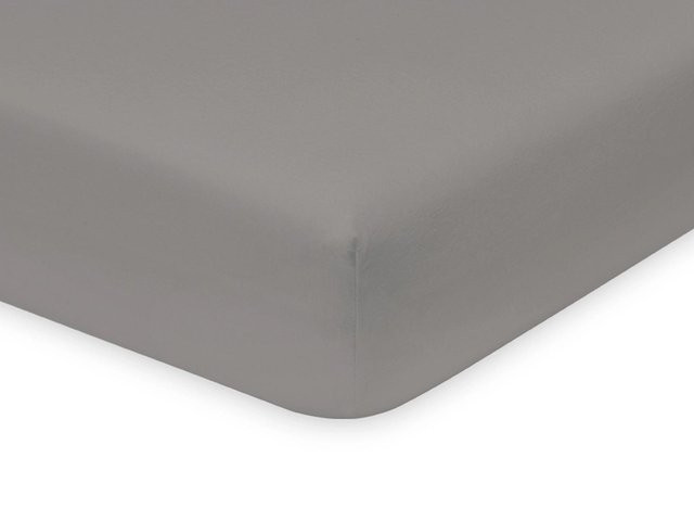 Select Spannbetttuch Jersey aus Baumwolle und Elasthan, Grau, B/T: 180 x 200 cm - Bild 1