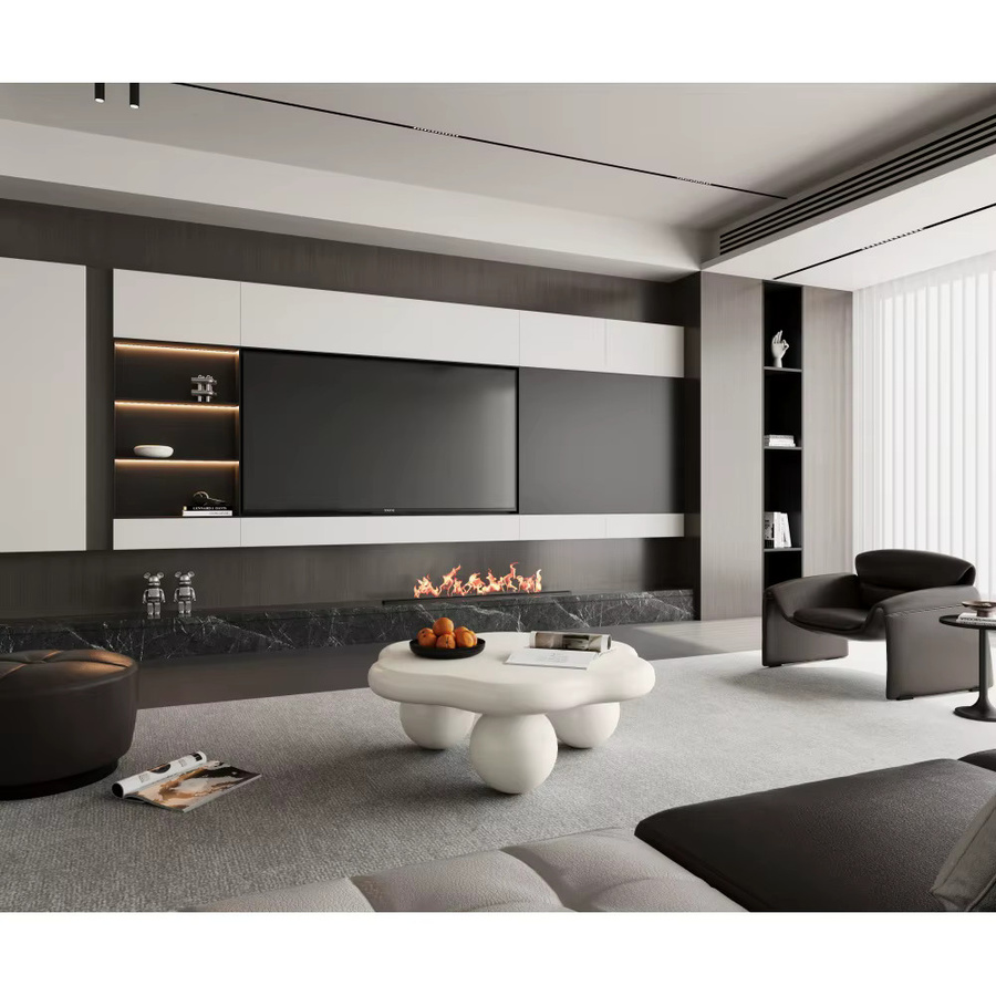 Ye Wolkenförmiger Couchtisch in Cremeweiß mit kugelförmigen Beinen, Modern Minimalistisches Design, Breite: 80 cm - Bild 5