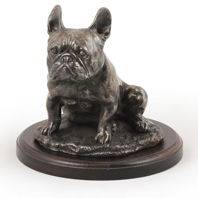 Art-Dog Frenchie III Französische Bulldogge Figur in Grau aus Kunstharz und Holz als dekorative Hundestatue - Bild 3