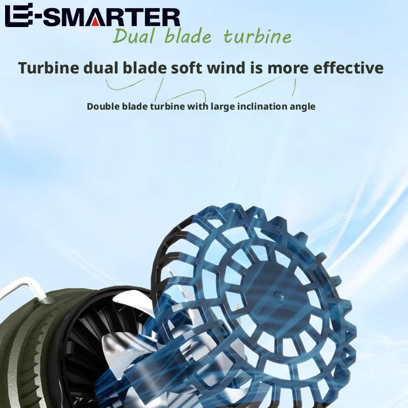 ESMARTER LED-Camping-Ventilator-Laterne in Schwarz, wiederaufladbare tragbare Handlampe mit warmweißem Licht für Outdoor, Zelt und Garten - Bild 4