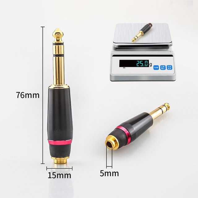Audiostream HiFi-Adapter Vergoldeter 6,35mm Stecker auf 3,5mm Buchse Symmetrischer Stereo-Konverter für DAC und Verstärker - Bild 1