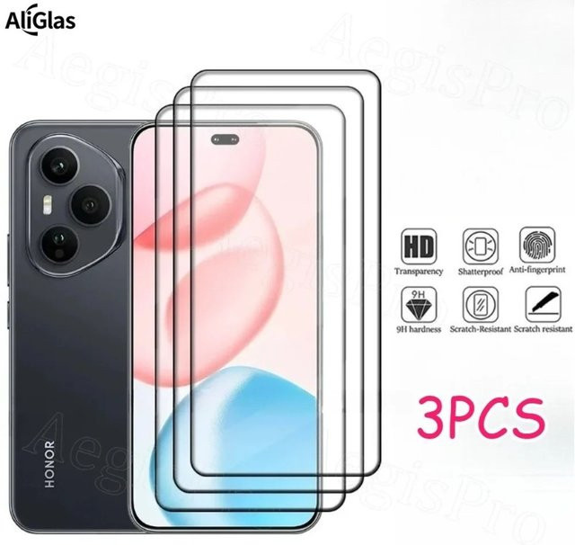 3 Stück ZMZE HD-Displayschutzfolie für Honor 200 Pro, gehärtetes Glas, transparent, kratzfest und wasserbeständig - Bild 1