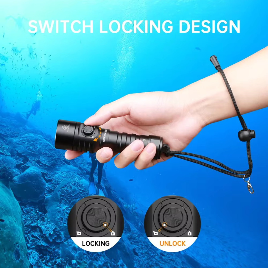 Sofirn SD06 Unterwasser-Tauchlampe mit SFT70 LED, 3200 Lumen, Schwarz, wasserdicht bis 100m - Bild 3