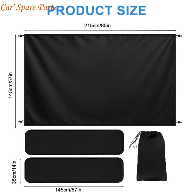 Y4UA 3-teiliges Fensterabdeckungsset aus 600D-Polyester mit Blackout-Funktion in Schwarz - Bild 6