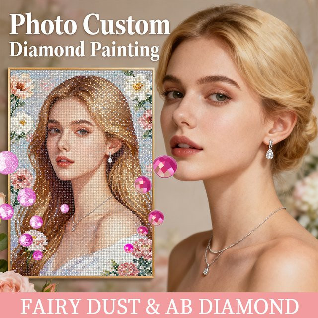 HUACAN Diamant-Mosaik Set mit runden AB-Bohrern und Feenstaub in Multicolour für dein individuelles DIY-Foto-Gemälde - Bild 1