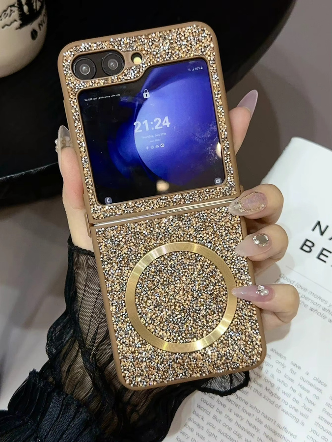 Magnetische Glitzer Diamant TPU Schutzhülle für Samsung Galaxy Z Flip 8 7 FE 6 5 4 3 in Purple - Bild 5