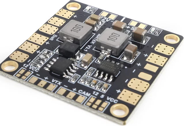 Matek Mini POWER HUB PDB Stromverteilerplatine mit Dual BEC 5V 3A 12V 3A in Schwarz für Drone FPV 4 in 1 ESC 3-6S LiPo - Bild 1