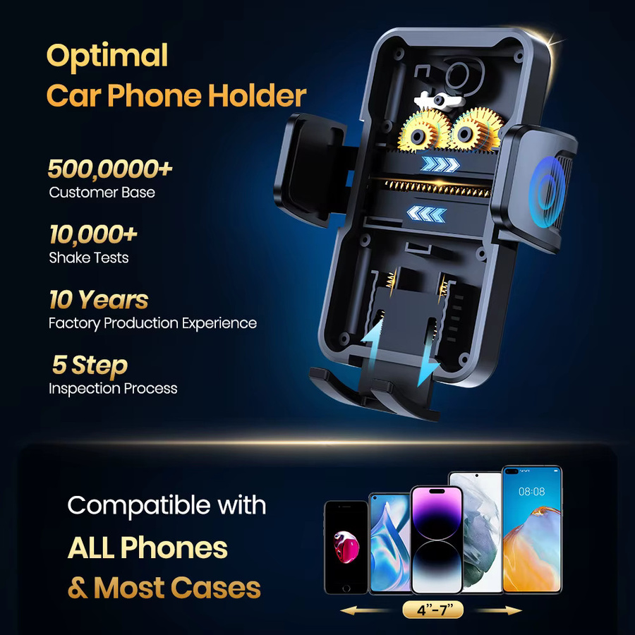 TOPK Autotelefonhalterung mit starkem Saugnapf für das Armaturenbrett, schwarze Handyhalterung kompatibel mit iPhone 15 14 13 Pro Max und Samsung S24 Ultra - Bild 5
