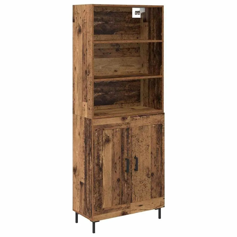 vidaXL Highboard Altholz Braun mit Schwenktüren und Regalböden B/T/H: 69,5 x 34 x 180 cm - Bild 2