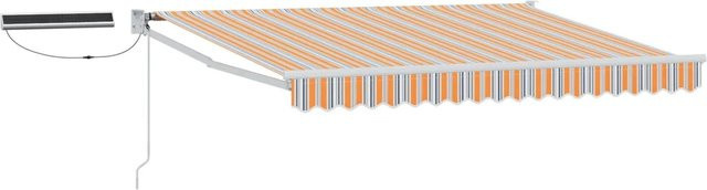 vidaXL Elektrische Ausziehbare Markise mit Motor in Blau und Orange, B: 3,5 m, T: 2,5 m - Bild 1