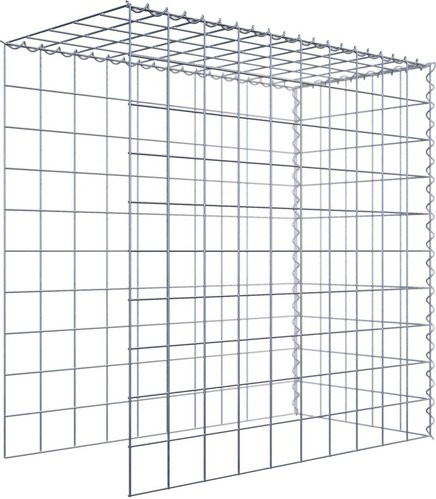 Gabiona Anbaukorb Typ 4 aus Drahtgitter in Silbergrau, B/T/H: 100 x 100 x 50 cm - Bild 1