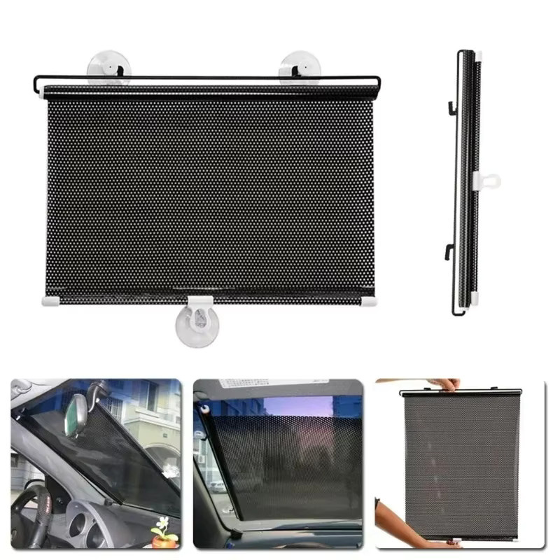 Sommer-Hitzeschutz-Rollo aus Netzgewebe in Schwarz, B/H: 40 x 125 cm - Bild 2