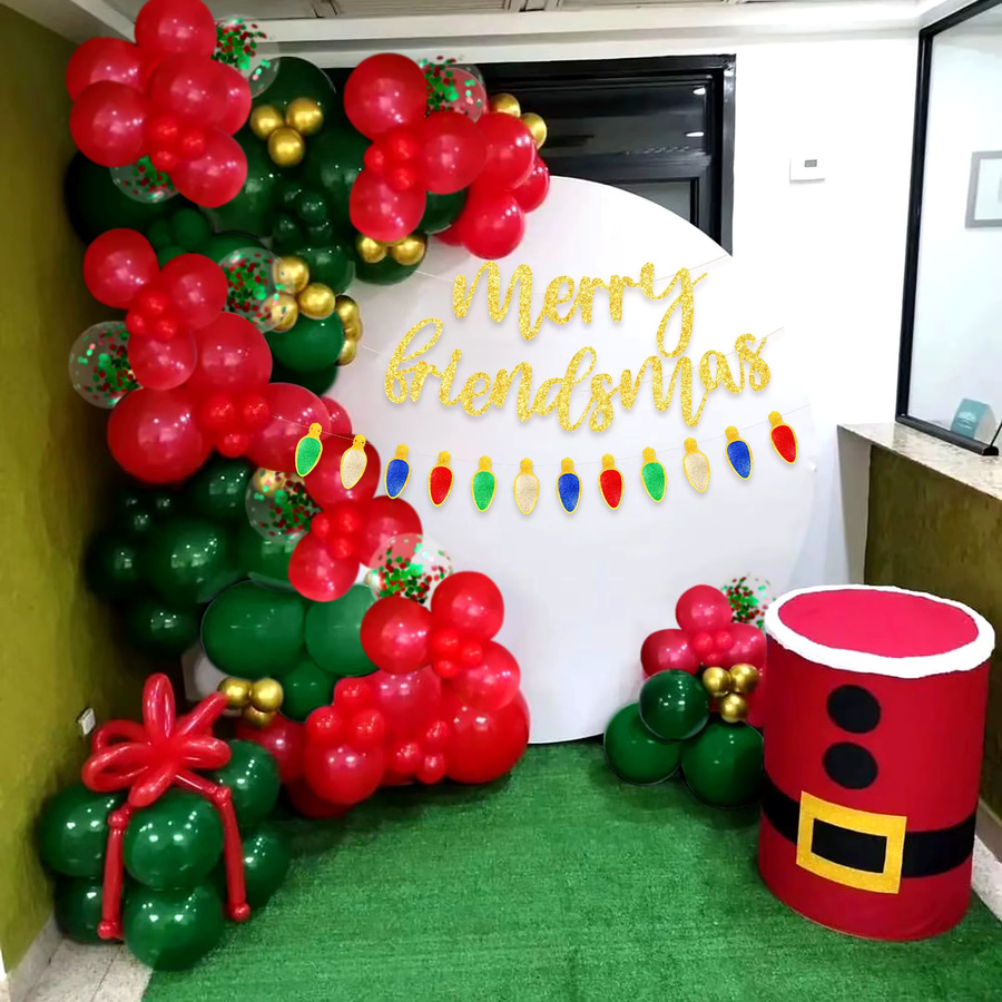 LaVenty Weihnachts-Party-Dekoration Set mit Luftballons und Wimpelkette in Mehrfarbig - Bild 2