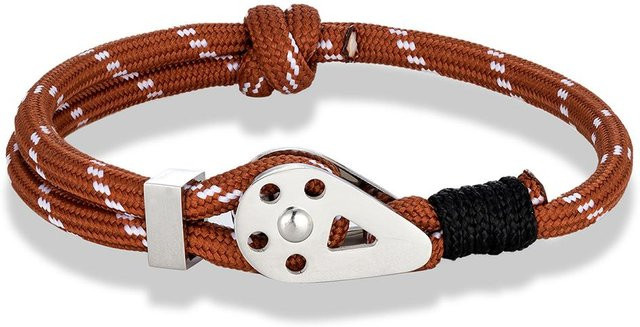 Armband Edelstahl, Karabiner, kaffeebraun, Unisex - Bild 1