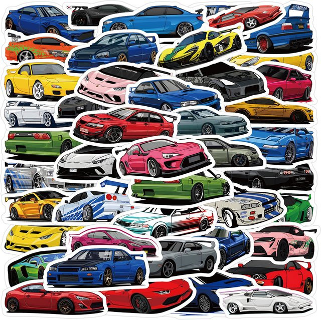 Charile Cartoon Retrofit Racing Auto Aufkleber, Bunt / Mehrfarbig - Bild 1