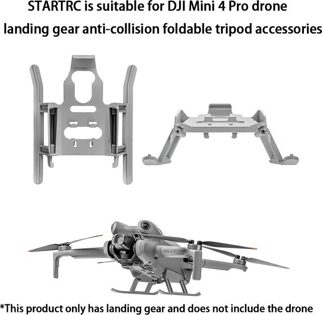 STARTRC Erhöhtes Klappstativ Fahrwerk für DJI Mini4 Pro als Anti-Fall-Puffer Trainingsrahmen in Grau - Bild 1
