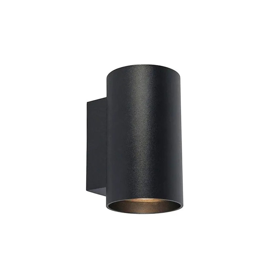 QAZQA Moderne Wandleuchte Sandy in Schwarz, Rund, 2-flammig, dimmbar, Up-Down Lichteffekt, GU10 - Bild 2