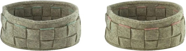 Boltze Korb mit Streifen in Grün oder Pink, B/T/H: 7 x 12 x 17 cm - Bild 1