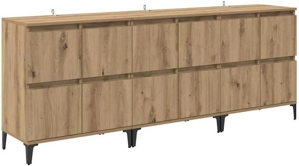 3er Set vidaXL Sideboards Artisan-Eiche, Farbe Braun, B/T/H: 60 x 35 x 70 cm
