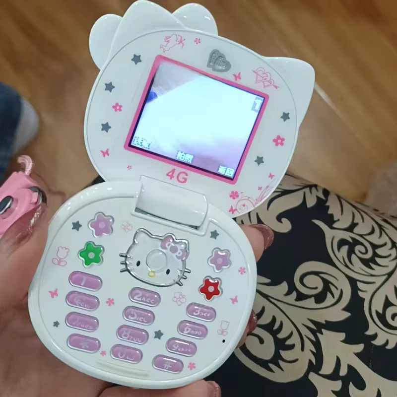 Sanrio Hello Kitty Flip Phone Spielzeug rosa weiß - Bild 4