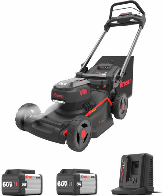 AkkuRasenmäher KG756 60 V Mähgerät Komplettset mit 46 cm Schnittbreite inklusive 2 Akkus und 1 Doppelladegerät - Bild 1
