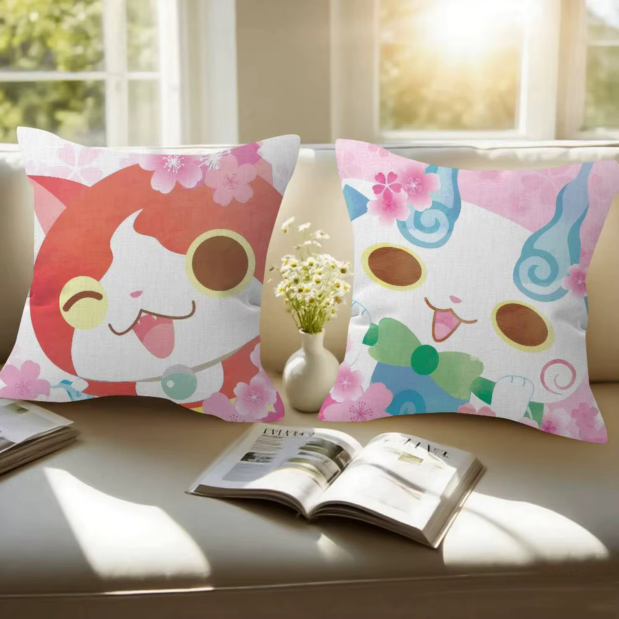 Personalisierter Anime Yokai Kissenbezug mit Uhrenmotiv für dein Sofa und Wohnzimmer, mehrfarbig - Bild 2