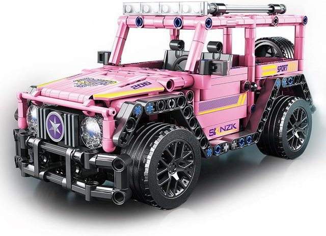 TOYLINX Technisches Offroad-Auto, Baustein Spielzeug, pink, ab 12 Jahre - Bild 1