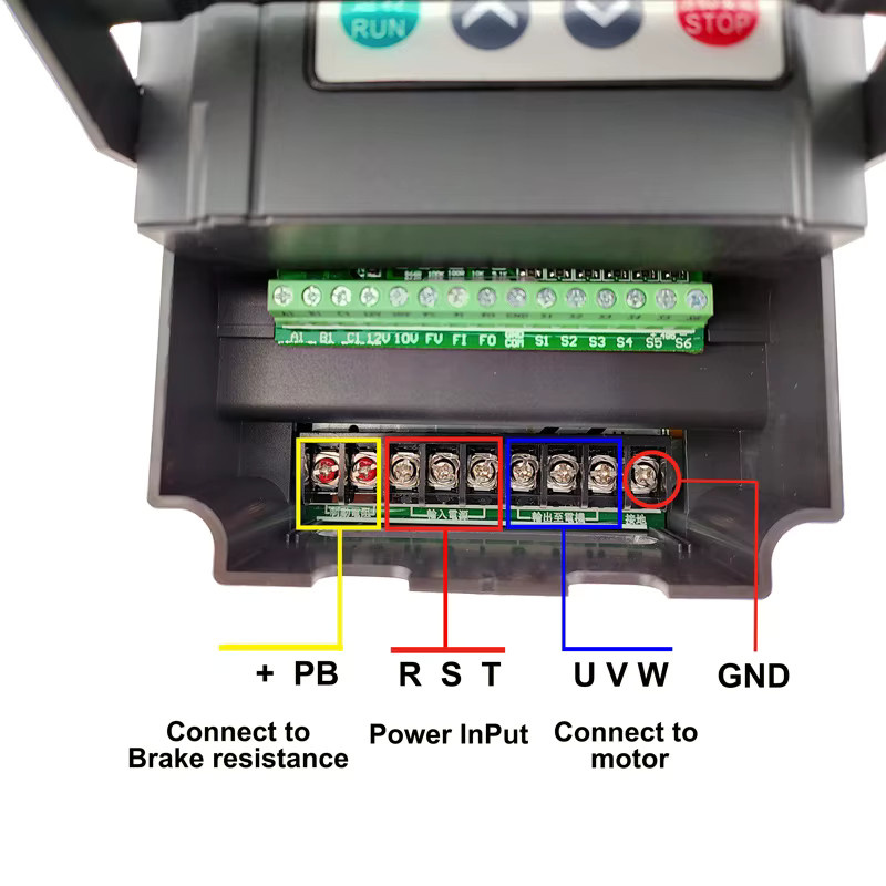 CNMAWAY VFD Frequenzumrichter 2,2kW Einphasig zu Dreiphasig 380V Motorgeschwindigkeitsregler und Wechselrichter zur industriellen Motorsteuerung - Bild 3