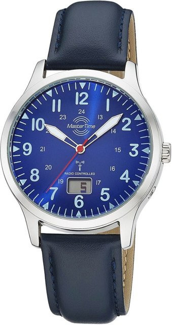 Master Time Armbanduhr, Quarz, Edelstahl, Leder, Blau, 40 mm, Herren - Bild 1