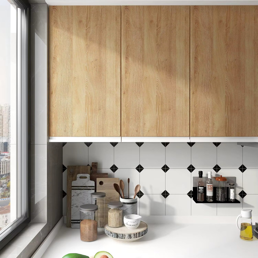 Selbstklebende Vinyl-Tapete mit Holzmaserung in Braun, wasserfeste Möbelaufkleber für Tisch und Schrank, Breite: 55 cm - Bild 2