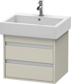 Duravit Waschtischunterschrank Ketho in Tau Beige matt mit 2 Schubkästen, wandhängend, B/T: 55 x 44 cm - Bild 1