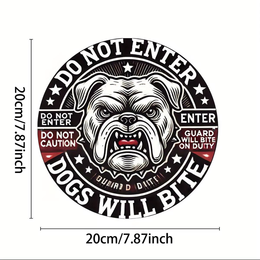 Potdemiel Metallschild No Entry Dog Bite Zone Wanddeko Vintage B/B/H: 20,3 x 20,3 x 0,1 cm - Bild 2