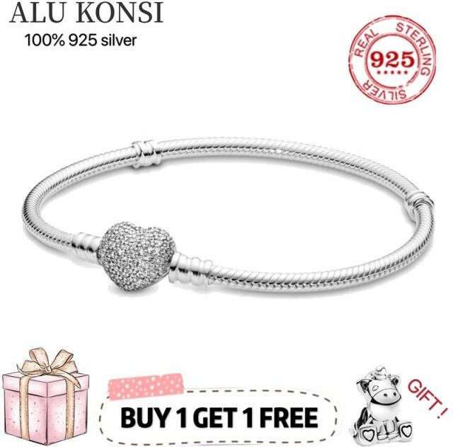 Armband 925 Silber, Kristall, Weiß, Damen, 18cm - Bild 1