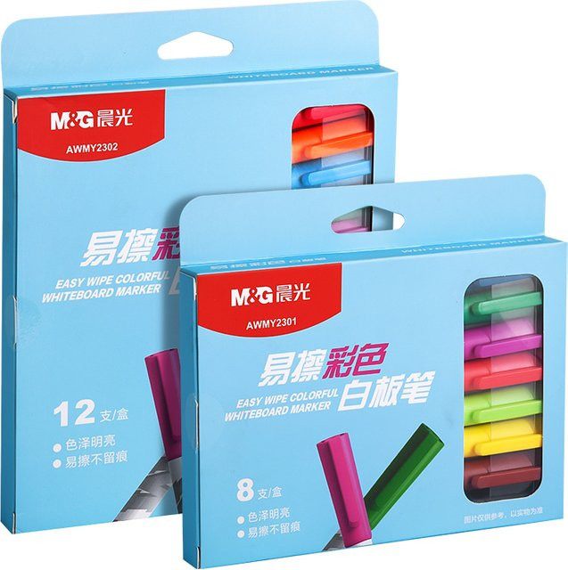 M&G Whiteboard-Marker Set in Mehrfarben, waschbar und leicht zu löschen für Büro und Studium - Bild 1