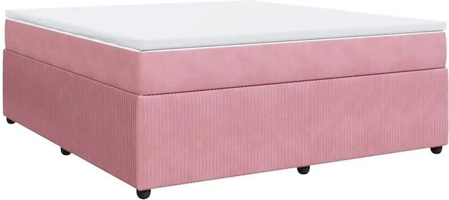 vidaXL Boxspringbett mit Matratze in Rosa aus Samt, Hybridbett mit Taschenfederkern, B/T: 180 x 200 cm - Bild 1