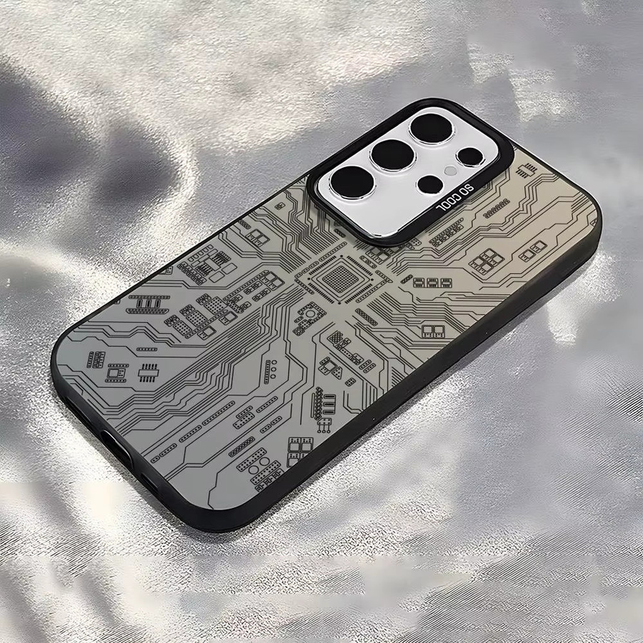 Silberne Handyhülle im Platine-Design für Samsung Galaxy S25 Edge S24 S23 S22 S21 S20 Ultra aus Silikon - Bild 2
