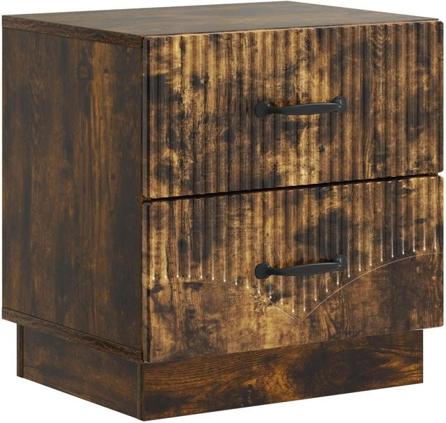 vidaXL Nachttisch aus Holz in Geräucherte Eiche, Vintage Design, B/T/H: 43 x 34,5 x 44,5 cm - Bild 1