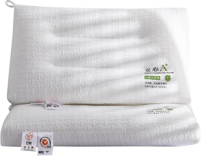 Yiran Furniture Komfort-Schlaf-Niedrigkissen aus atmungsaktiver Baumwolle in Weiß, B/B/H: 74 x 48 cm - Bild 1