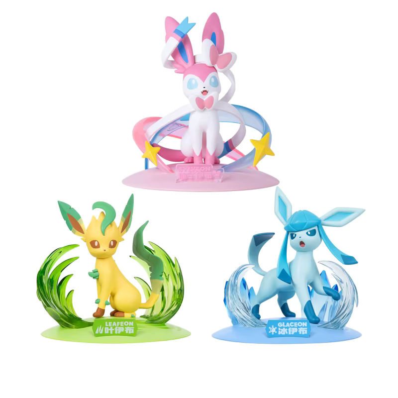 Funism Pokemon Sammelfiguren Sylveon Leafeon Glaceon aus Kunststoff, mehrfarbig - Bild 2